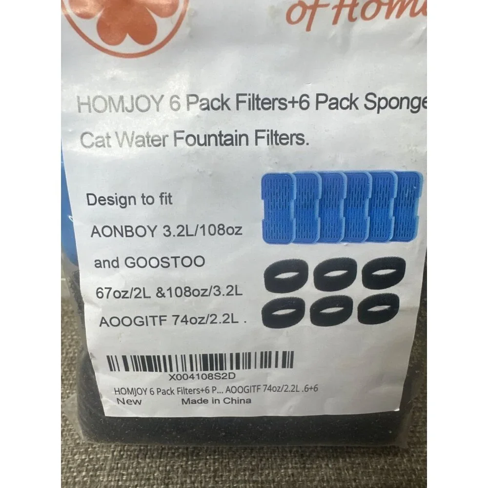 Homjoy Cat Water Fountain Replacement Filters 6 Pack
